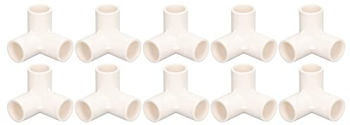 10PCS 3-Wege-PVC-Rohr Verschraubungen Kunststoff-T-Stück Ellenbogen-Eck Beschläge 25mm Innen Durchmesser Für DIY-PVC-Struktur PVC-Fittings Für Heimwerkerprojekte Und Bauarbeiten (Weiss)