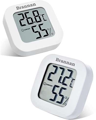 Brannan Twin Pack LCD Room Thermometer Indoor Humidity Meter Hygrometer