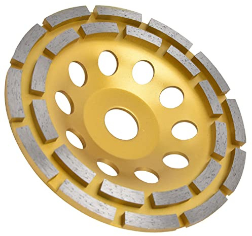 Diamant-Topfscheibe, Zweireihige Diamant-Topfscheibe, Diamant-Schleiftopfscheibe für Beton, Granit, Stein, Zement, Marmor, Abgeschnittene, Abrasive Trennscheiben (150mm) | Schleiftopfscheibe für Beton, Granit und Marmor, Diamantbeschichtung für schnellen Abtrag, für Bau und Renovierung