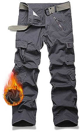 siyecaoo - Pantaloni cargo da donna, invernali, in pile, foderati, in cotone, con molte tasche, da escursionismo, da lavoro, con cerniera, stile militare, da esercito, a vestibilità rilassata, da