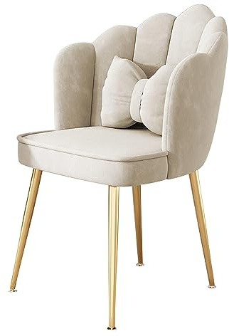 KAMPCO Samt-Esszimmerstühle, gepolsterter Küchen-Wannenstuhl-Sessel mit goldenen Metallbeinen, Freizeit-Beistellstühle für Esszimmer, Wohnzimmer, Schlafzimmer