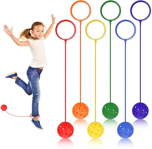 Joycabin 6 Stücke Springball für Kinder, Sport Sprungball, Kinder Springring, Hüpfring Bälle, Knöchelsprungball für Geschicklichkeitsspiele Für Kinder Oder Erwachsene, Übung