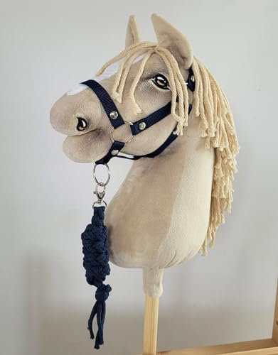 Hobby Horse Set Halfter A3 + Lanyard - Marineblau Kein Pferd enthalten