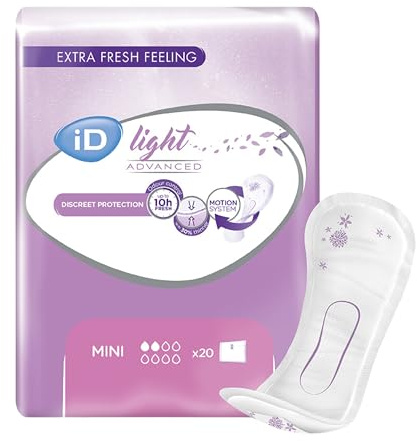 Compresas Incontinencia Mujer Ontex Light Mini con Camomila. Sensación Salvaslip. Compresa de Incontinencia con Rápida Absorción. No Irrita. Antifugas. Neutraliza Olor (1 Paquete de 20uds)