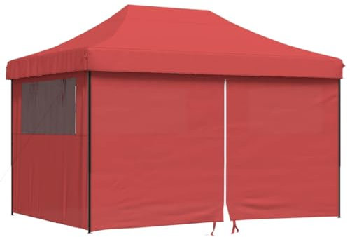 vidaXL Tendone per Feste Pieghevole Pop-Up con 4 Pareti Bordò