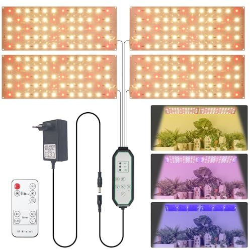 Pflanzenlampe led vollspektrum (3-Modi), Wachstumslampe 10-stufige dimmbare Pflanze Grow Light,4/8/12H Timer grow lampe,304 LEDs unter Cabinet uv lampe pflanzen