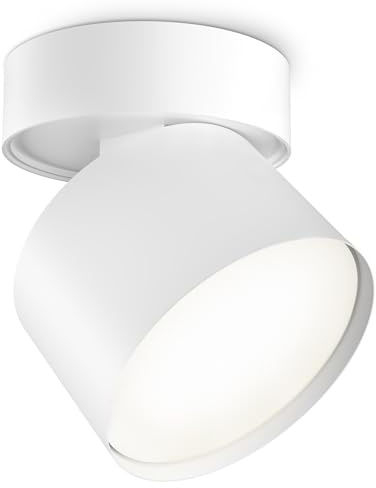 SSC-LUXon Deckenlampe weiß matt - Aufbaustrahler schwenkbar mit GX53 LED 3W neutralweiß wechselbar - moderne Spot Lampe rund 230V