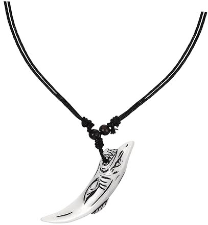 COLLBATH 4stücke Necklace Für Verstellbare Surfer Halskette Holzperlen Mit Haifischzahn- Bohemian Stil Für Strand Und