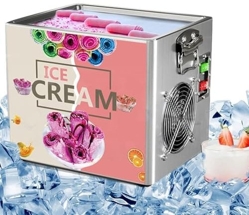 DDZJTPP Macchina per Gelato Commerciale, Macchina per Gelato Fritto Fai da Te, Macchina per Gelato Portatile allo Yogurt Arrotolato, Macchina per Dolcetti Congelati per Sorbetto di Frutta