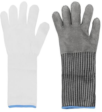 Beimus Levels 5 Cut Resistant Glove Upgraded Stainless Steel Mesh Metal Glove For Chefs Kitchen Meat Cutting Oysters Shucking