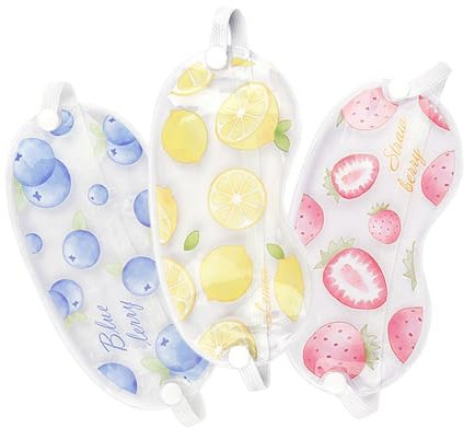 CALLARON 3stücke Kühles Augenmaske Gel Blindfolds Für Erfrischung Und Entspannung Für Schlaf Büro Und Mit Transparenten Designs Blaubeere Erdbeere Und Zitrone