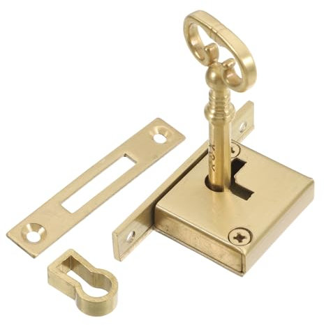 Amosfun Brass Drawer Lock Mit Schlüssel Möbel-schranktürschloss Robustes Verstellsystem Sichere Schrank Schubladensicherung Vielseitig Für Möbel Briefkastenanwendung Geeignet