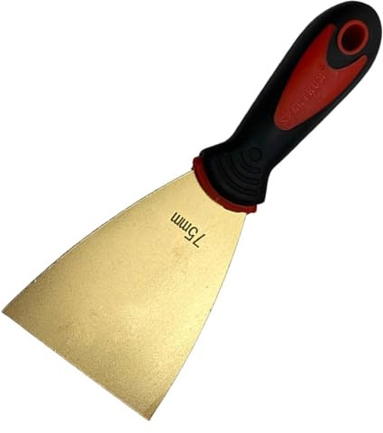 BTBTB Raschietti for carta da parati, spatola in ottone, raschietto for vernice spesso 1,5 mm con impugnatura in gomma, raschietto for cartongesso for legno, 75-150 mm(75mm)