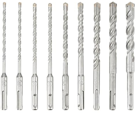 MUNGHOK 9-tlg SDS Plus Bohrer Set 160mm, Ø5-16mm Steinbohrer Set Betonbohrer, Hammerbohrer für Ziegel, Fliesen, Mauerwerk