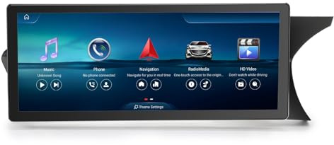 Erisin Qualcomm 10.25 8-Core 4GB+64GB Android 14 Car Stereo Bluetooth DAB+ Radio for Mercedes C-Class W204 S204 2011-2014 NTG 4.5 IPS Touch Screen GPS SatNav Wireless CarPlay Android Auto Canbus Wifi