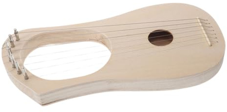 7 Saiten Holz Leier Bausatz für Anfänger, Einfache Montage | 1 Satz, Beige Ausführung und Metall, für Klassische und Moderne Kompositionen