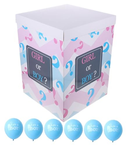 FIXOSHEE Cajas para Revelación de Género con Globos Azules Decoraciones para Shower y Fiesta de Revelación de Fácil Instalación para Celebraciones Variadas