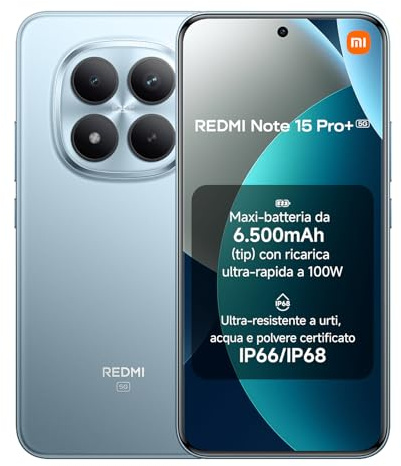 XIAOMI REDMI Note 15 Pro+ 5G Smartphone 8+256GB Azul Glaciar Cámara 200MP