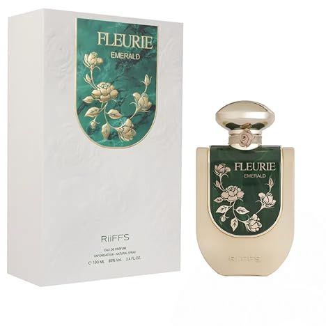 Riiffs Fleurie Emerald Parfüm Eau de Parfum 100 ml Eleganter Damenduft mit weißen Blüten, Rose & Maiglöckchen Frischer, femininer Duft mit Amber, Sandelholz & Moschus Langanhaltendes Parfum für Frauen