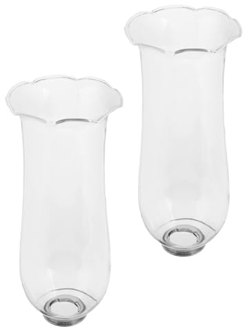 BESPORTBLE Portacandele Antivento in Vetro a Forma di Uragano 2 Pezzi Paralume Trasparente per Lampada a Olio Stufa in Vetro Resistente per Decorazioni e Cene All’Aperto