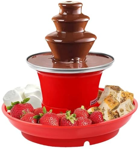 3-Tier Chocolate Fondue Set, 350ml Electric Hot Chocolate Melting Pot with Removal Serving Tray For Family Friends/Party