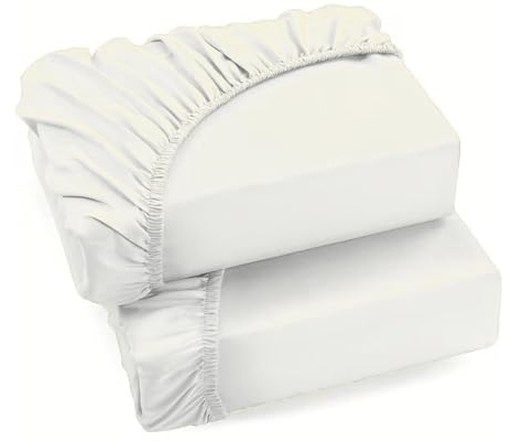 Lenzuolo con Angoli Elasticizzati Jersey Piazza Mezza in 100% Cotone Morbido Traspirante Lenzuolo Sotto Elastico per Materassi fino a 25 cm Misura 140x200 cm Colore Bianco