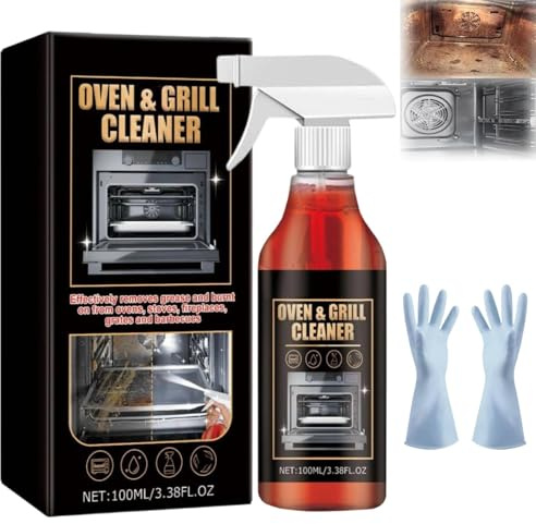 Oven Cleaner Heavy Duty, Oven and Grill Cleaner Spray, Kitchen and Ovens Cleaners, Fast-Acting Cleaning Spray for Ovens, Barbecues, Grills, Racks & Trays - Degreases Oven Without Scrubbing (1PC)