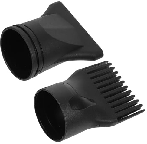 HOODANCOS Beccuccio Phon Nero in Plastica 2 Pezzi, Interfaccia per Arricciare, Accessorio per Saloni, Routine di Cura Chioma e Styling