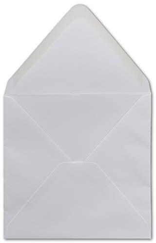 50 Quadratische Briefumschläge Weiß 14 x 14 cm 90 g/m² Nassklebung Post-Umschläge ohne Fenster für Weihnachtskarten, Grußkarten & Einladungen