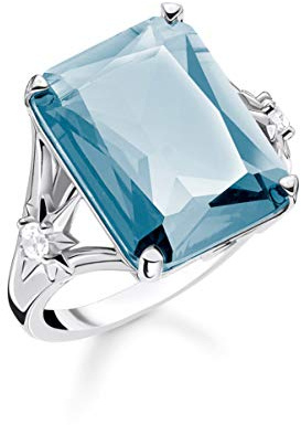 THOMAS SABO Ring Stein groß mit Stern 925 Sterling Silber TR2261