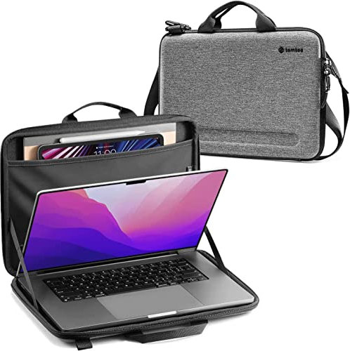 tomtoc Hardcase Laptoptasche für 13-Zoll Neu MacBook Air 2025-2018 M4/A3240 M3/A3113 M2/A2681 M1/A2337, 13-Zoll MacBook Pro M2/M1, Laptop Hülle Schultertasche Passt 13 iPad Pro M4, 13 iPad Air M3/M2