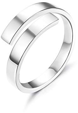 YADOCA Damen Sterling Silber Ringe 925 Ring Verstellbar für Frauen Mädchen Jubiläum Geburtstag Hochzeit Band Geschenk mit Schmuckschatulle Offener Ring Silber Gold