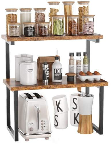 IBUYKE Portaspezie, Organizzatore Da Banco Della Cucina, Scaffale Organizer per Armadietto, Mensola Portaoggetti per Bagno, Mensola per Cosmetici, Per Cucina, Soggiorno,Ufficio,TLJ001H