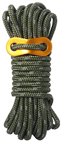 WRTN 3 Stück reflektierende Zelt-Abspannseile 5 mm leichtes Zelt-Camping-Seil 4 m Lange Zelt-Führungslinien Schnur mit Spanner für Markisenzelte(Gray)