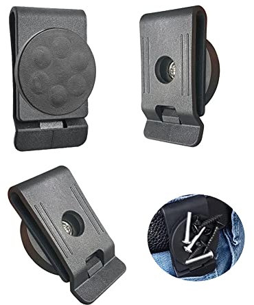 Qinwuwu 3 PCS Belt Magnetic Clips Heavy Duty Magnetic Tool Holder Black Magnet Belt Organizer for Screws Nails Screwdrivers Wrench Metal Accessories (Small 1.69 * 2.8 in)
