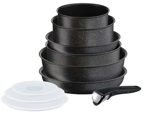 Tefal Ingenio Authentic L6719552 10 Piece Induction Pots & Pan Cookware Set - Dark Stone