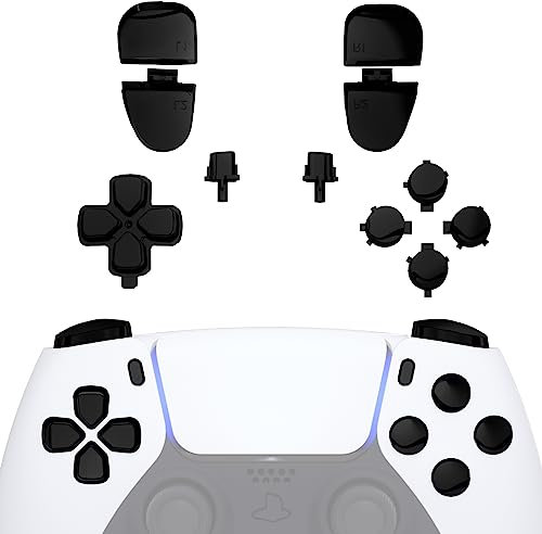 eXtremeRate Tasti per ps5 Controller BDM-030/040/050,D-pad Trigger R1 L1 R2 L2 Pulsante Grilletti Share Option Ricambio per ps5 Joystick-Nero Cromo