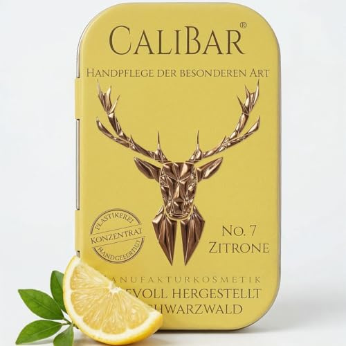 Calibar No. 7 Zitrone - Feste Handcreme - Handbalsam - Nachhaltig ohne Plastik - Für trockene und rissige Hände - Natürlicher Schutz - 36g