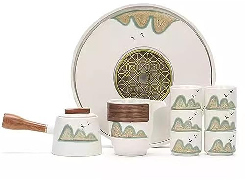 XaEjNzwDT Tetera marroqui teteras para te Juego de te Juego de té de Kung Fu Pintado a Mano, Juego de Taza de té con Tapa de Tetera de cerámica para el hogar(Color:C,Size:)