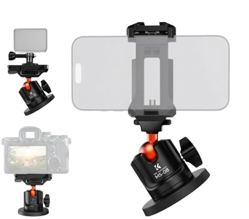 K&F CONCEPT Soporte Magnético para Go-Pro 13 dji Osmo 360, Action 5 Pro, Magnética 360° Rótula de Bola Compatible con Go-Pro Hero 13/12/11,dji Osmo 360, Action 5 Pro/4/3,Teléfono de Movil, Insta360