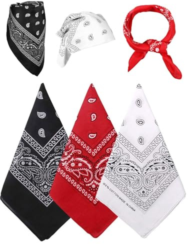 TPZORJX 3 Stück Bandana Kopftuch Damen und Herren, Paisley Halstuch Dreickstuch Schal Pirat Cowboy Tuch Nickitücher, 54 x 54 cm