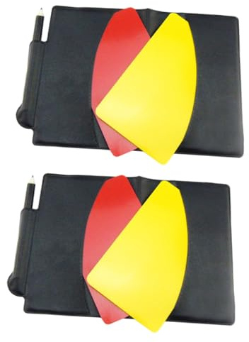 ifundom 2 Ensembles Set Arbitre Football Portable Cartons Rouge Jaune Résistant avec Cahier et Stylo Kit Accessoires Officiels