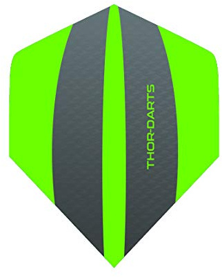 THOR-DARTS Exclusiv-Line: 30 grüne F3 Darts Flights HD-240 F3 grün/grau Dart Flys extra Lange haltbar Thickness > 100 mic (30 Stück (10 Set, grün)