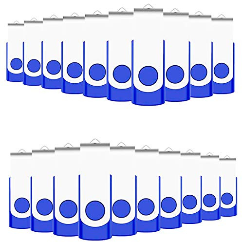256MB Bulk Flash Drives 50 Pack, EASTBULL USB 2.0 Fast Speed Flash Drives Bulk Swivel Thumb Drives Pack (Blue)