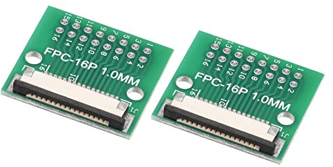 sourcing map FPC FFC Converter Connector Board 16P 1.0mm on Socket Side, Back 0.5mm, to DIP 2.54mm for LCD 3D Printer DVD TV Laptop Audio Pack of 2