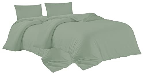 Livessa Bettwäsche 135x200 4teilig Baumwolle - Bettwäsche mit Reißverschluss: 2er Set Bettbezug 135x200 cm + 2 Kissenbezug 40 x 80 cm, Oeko-Tex Zertifiziert, aus%100 Baumwolle Jersey (140 g/qm)