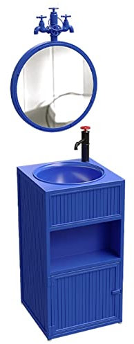 ZARBAILRE Salle De Bain Meuble sous-Vasque, Moderne sur Pied Meuble sous Lavabo avec Ensemble Lavabo avec Robinet, Style Industriel Meuble Vasque (I)