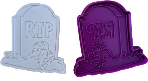 Tagliabiscotti.it - Lapide RIP Mod.1 Halloween - Cookies cutter - Formina - Stampo per biscotti o decorazioni torte in pasta di zucchero - 8,5cm x 8,5cm x 1,2cm