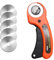 Rotierendes Schneidermesser, 45 mm,Rollschneider Set,Profi Rollmesser mit 5 x Ersatzklingen,Rundklingen Cutter für Abstepp-, Stoff-, Leder-, Näharbeiten & Mehr