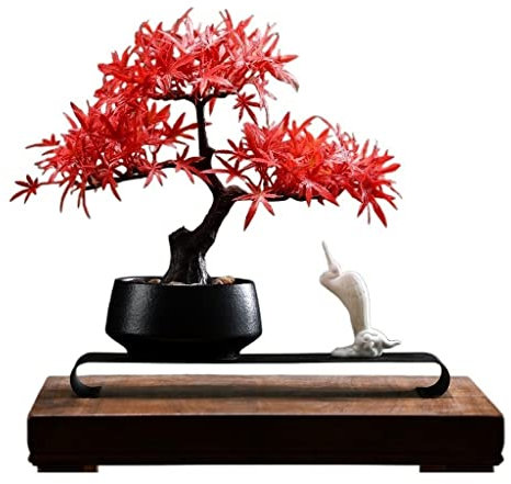 CCYENG Künstlicher Kleiner Bonsai-Baum, künstliche Pflanze, Bonsai, Kiefernnadel, Zypresse, Topfpflanze, Keramiktopf, Bonsai für drinnen und draußen, dekorative Ornamente, Wohnzimmer, kü
